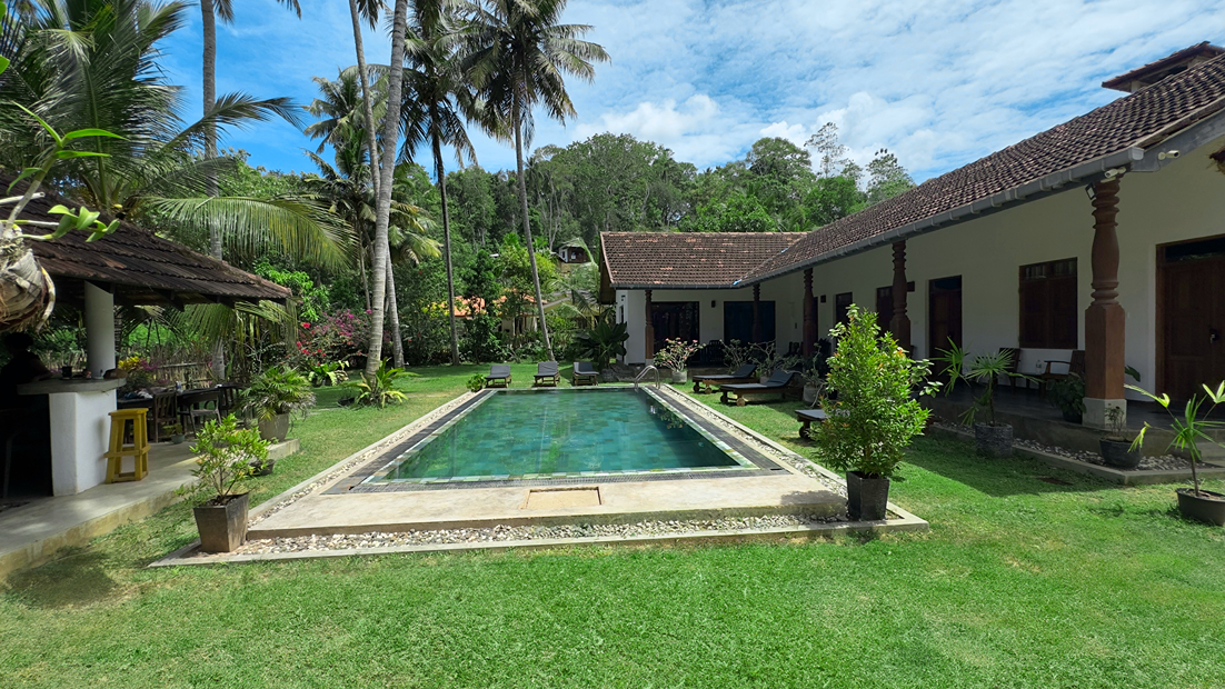 Villa Hiriketiya at golden hour – luxury accommodation near Hiriketiya surf beach